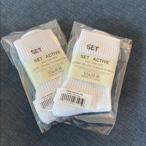 SET Active White Socks - One Size
